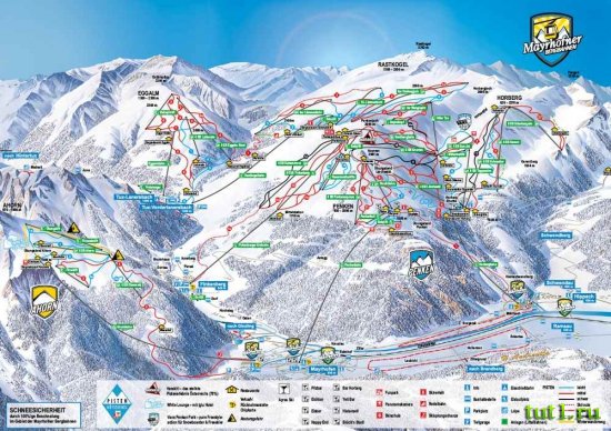 Австрия - горнолыжный курорт Майрхофен - карта